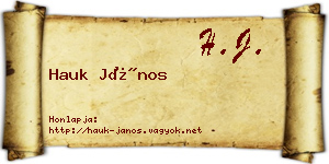 Hauk János névjegykártya